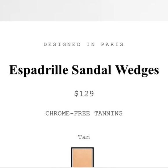 & Other Stories Beige Tan Leather Open Toe Platform Wedge Espadrille Sandals - Picture 12 of 13